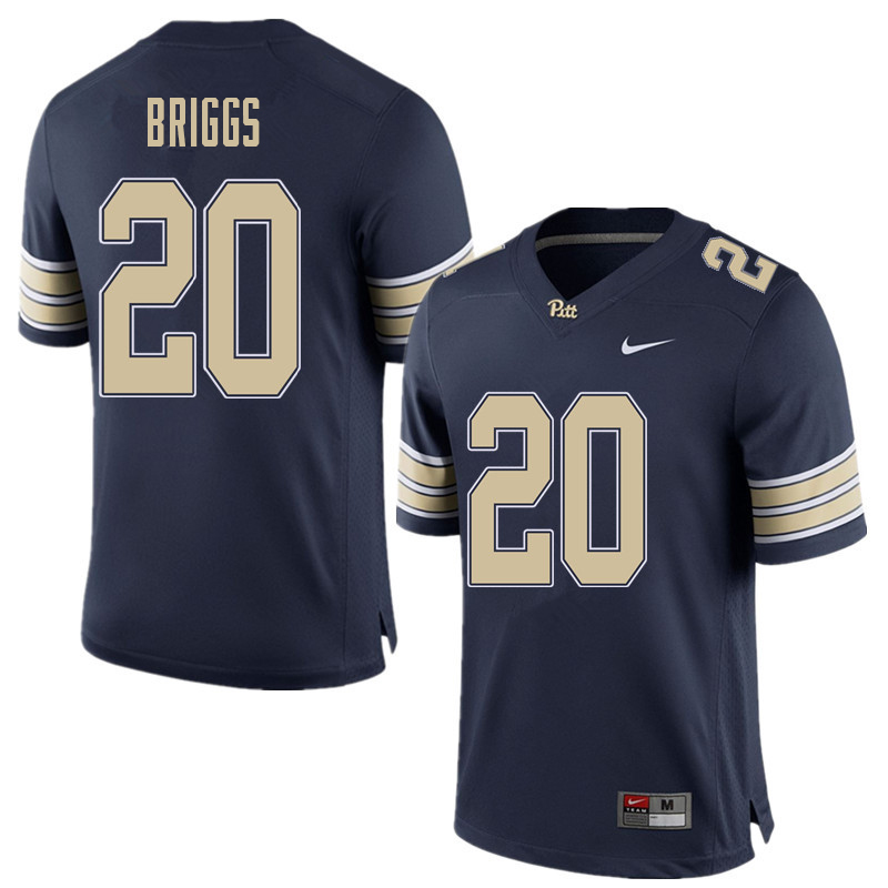 Men #20 Dennis Briggs Pittsburgh Panthers College Football Jerseys Sale-Home Blue